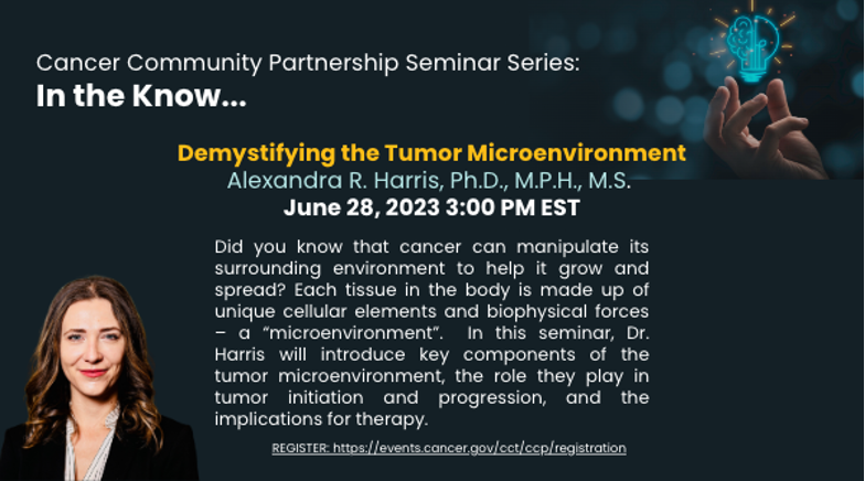 Cancer Community Partnership Seminar Series: In the Know...