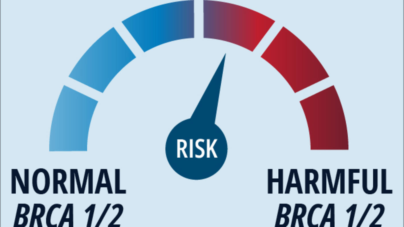 A conceptual image of a "risk dial" with the dial pointing toward the "harmful" side. 